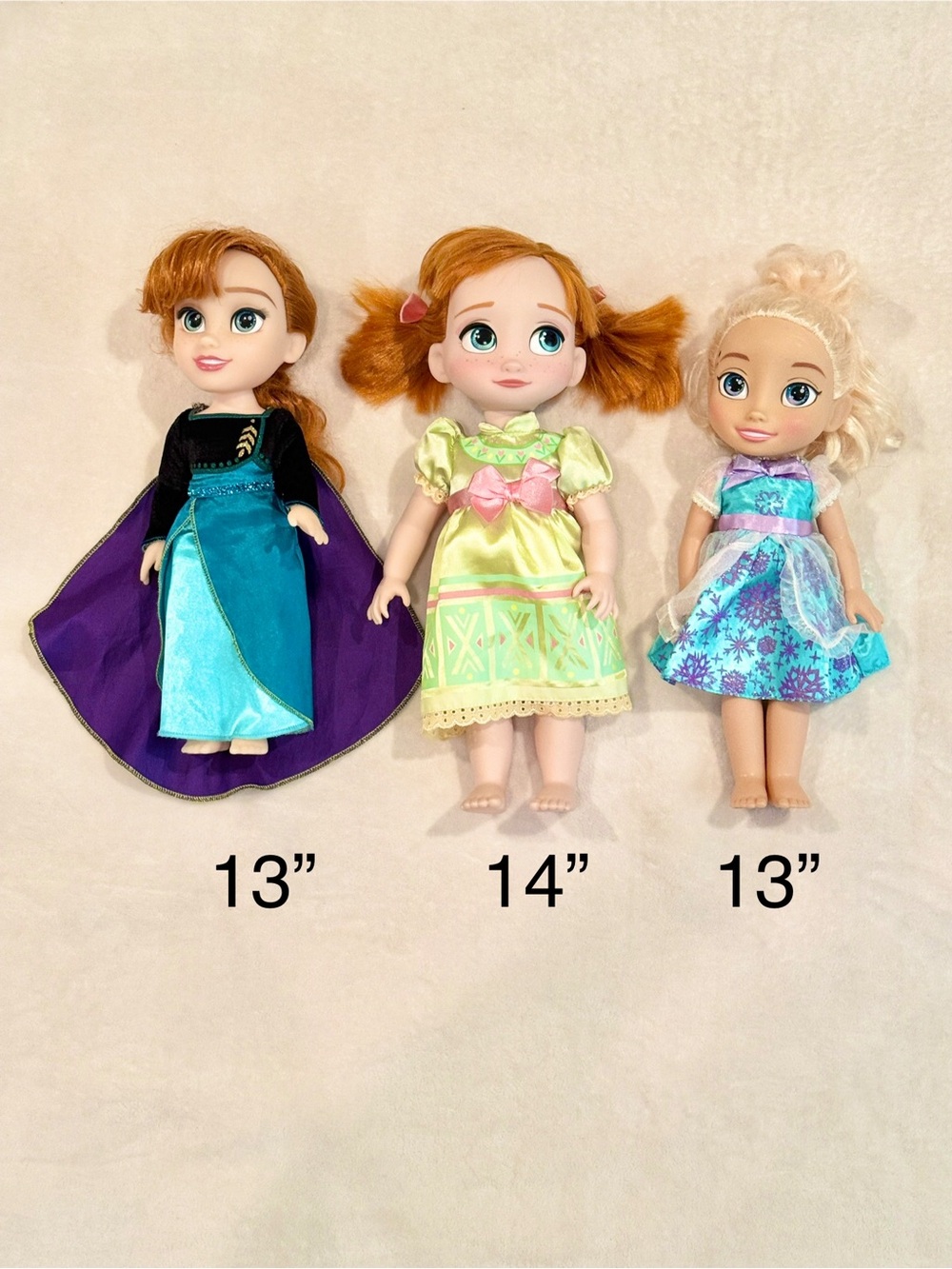 Bundle of 3 Frozen Elsa and Anna Dolls